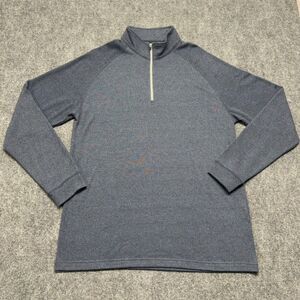 Dunning Golf Men's XXL Blue Heather Quarter Zip Pullover Performance Golf Shirt